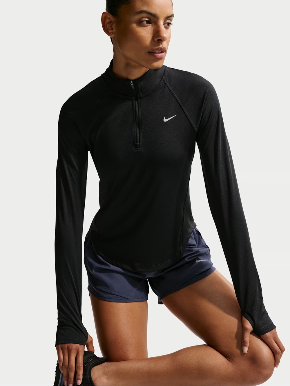 Nike Black Long-Sleeve 1/4 Zip Performance Top SzXS